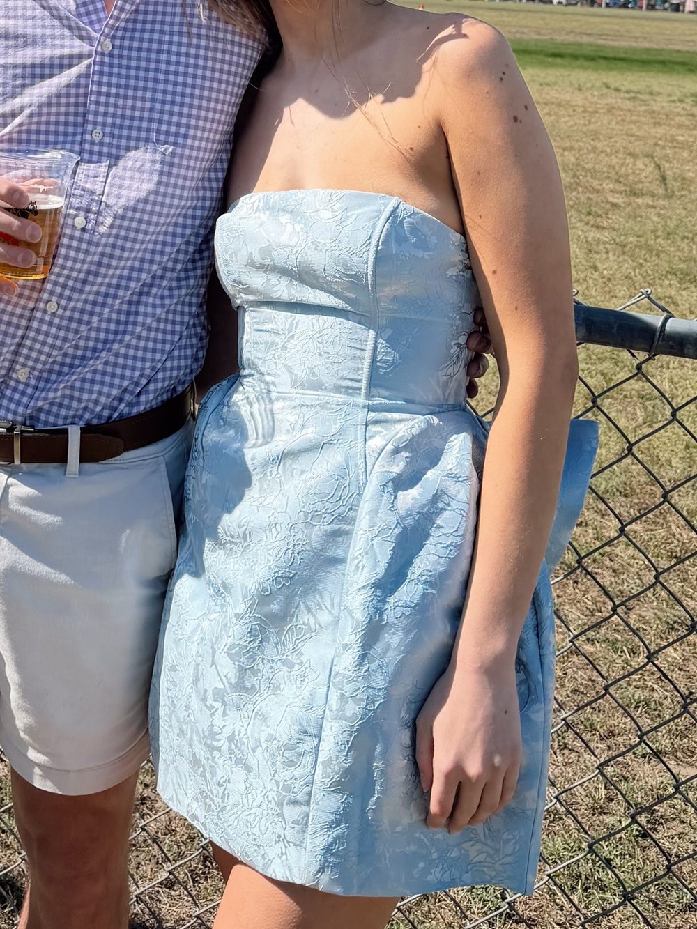 Strapless Light Blue Selfie Leslie Cocktail Dress